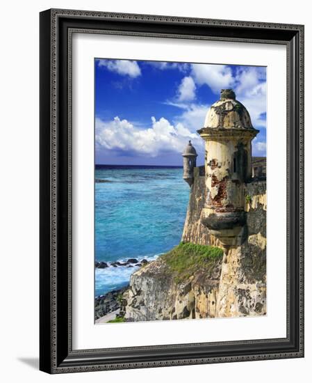 Watchtower, Fort San Felipe Del Morro, San Juan, Puerto Rico, USA, Caribbean-Miva Stock-Framed Photographic Print