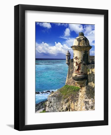 Watchtower, Fort San Felipe Del Morro, San Juan, Puerto Rico, USA, Caribbean-Miva Stock-Framed Photographic Print