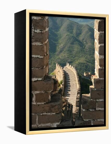 Watchtower View of Great Wall of China, UNESCO World Heritage Site, Huanghuacheng (Yellow Flower), -Kimberly Walker-Framed Premier Image Canvas