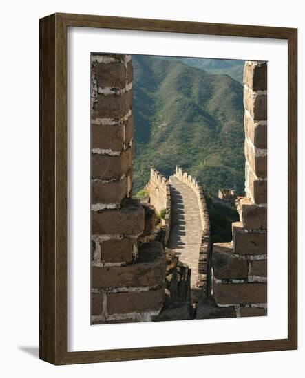 Watchtower View of Great Wall of China, UNESCO World Heritage Site, Huanghuacheng (Yellow Flower), -Kimberly Walker-Framed Photographic Print