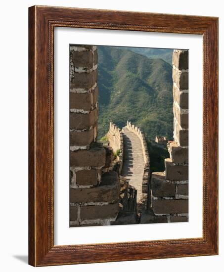 Watchtower View of Great Wall of China, UNESCO World Heritage Site, Huanghuacheng (Yellow Flower), -Kimberly Walker-Framed Photographic Print
