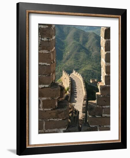 Watchtower View of Great Wall of China, UNESCO World Heritage Site, Huanghuacheng (Yellow Flower), -Kimberly Walker-Framed Photographic Print