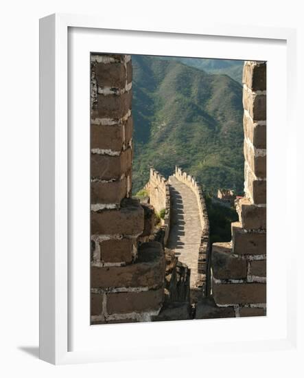 Watchtower View of Great Wall of China, UNESCO World Heritage Site, Huanghuacheng (Yellow Flower), -Kimberly Walker-Framed Photographic Print