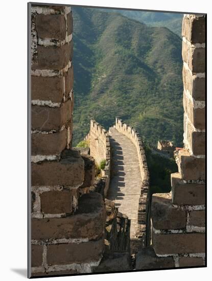 Watchtower View of Great Wall of China, UNESCO World Heritage Site, Huanghuacheng (Yellow Flower), -Kimberly Walker-Mounted Photographic Print
