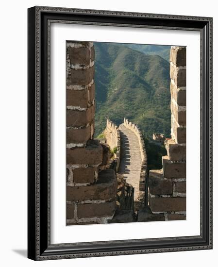 Watchtower View of Great Wall of China, UNESCO World Heritage Site, Huanghuacheng (Yellow Flower), -Kimberly Walker-Framed Photographic Print