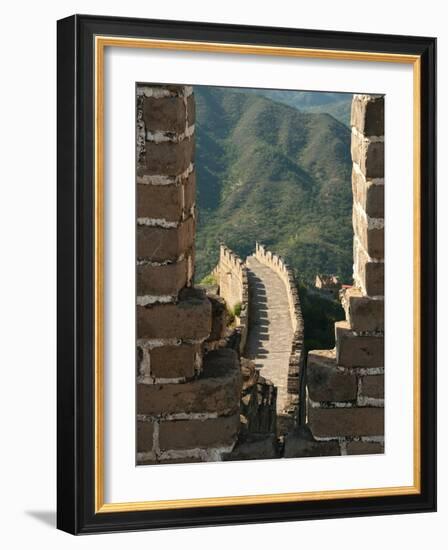 Watchtower View of Great Wall of China, UNESCO World Heritage Site, Huanghuacheng (Yellow Flower), -Kimberly Walker-Framed Photographic Print