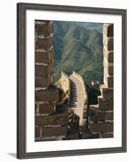 Watchtower View of Great Wall of China, UNESCO World Heritage Site, Huanghuacheng (Yellow Flower), -Kimberly Walker-Framed Photographic Print