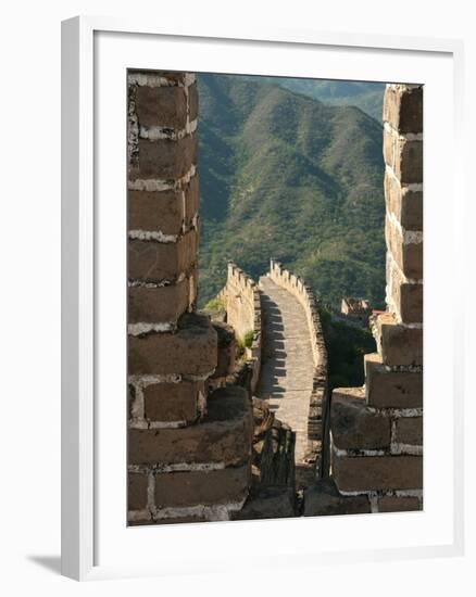 Watchtower View of Great Wall of China, UNESCO World Heritage Site, Huanghuacheng (Yellow Flower), -Kimberly Walker-Framed Photographic Print