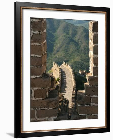Watchtower View of Great Wall of China, UNESCO World Heritage Site, Huanghuacheng (Yellow Flower), -Kimberly Walker-Framed Photographic Print