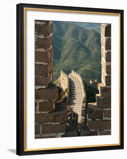 Watchtower View of Great Wall of China, UNESCO World Heritage Site, Huanghuacheng (Yellow Flower), -Kimberly Walker-Framed Photographic Print