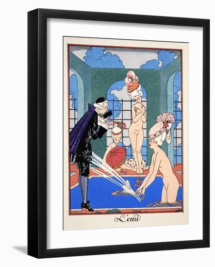 Water, 1919-21 (Pochoir Print)-Georges Barbier-Framed Giclee Print