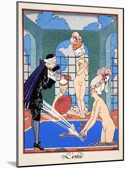 Water, 1919-21 (Pochoir Print)-Georges Barbier-Mounted Giclee Print