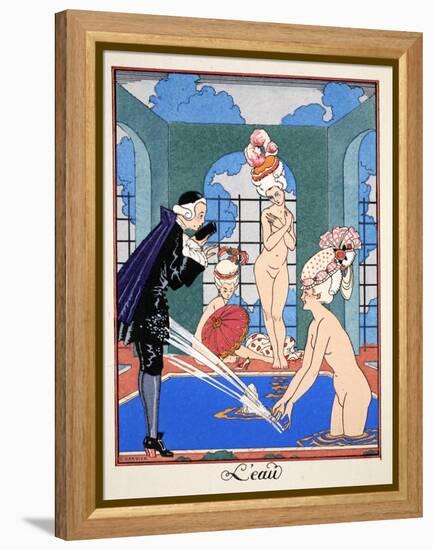 Water, 1919-21 (Pochoir Print)-Georges Barbier-Framed Premier Image Canvas