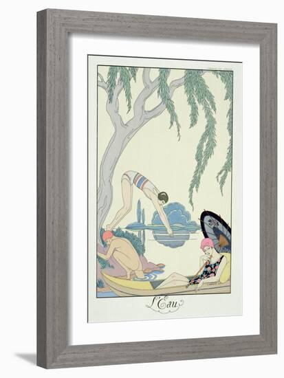 Water, 1925 (Pochoir Print)-Georges Barbier-Framed Giclee Print