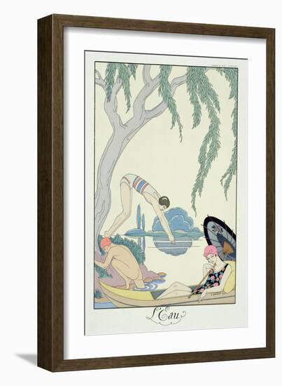 Water, 1925 (Pochoir Print)-Georges Barbier-Framed Giclee Print