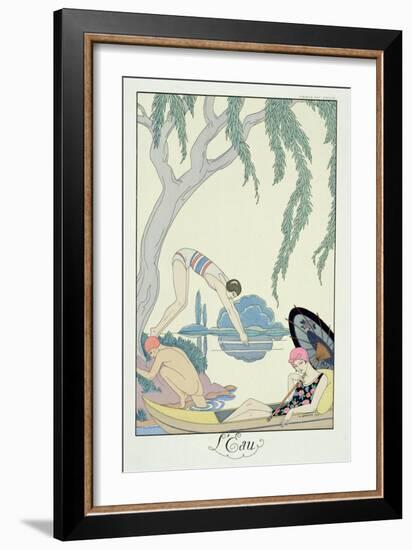 Water, 1925 (Pochoir Print)-Georges Barbier-Framed Giclee Print