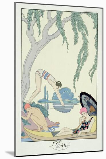 Water, 1925 (Pochoir Print)-Georges Barbier-Mounted Giclee Print