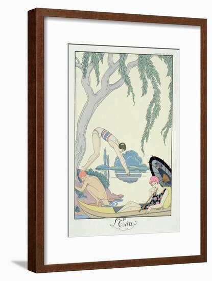 Water, 1925 (Pochoir Print)-Georges Barbier-Framed Giclee Print