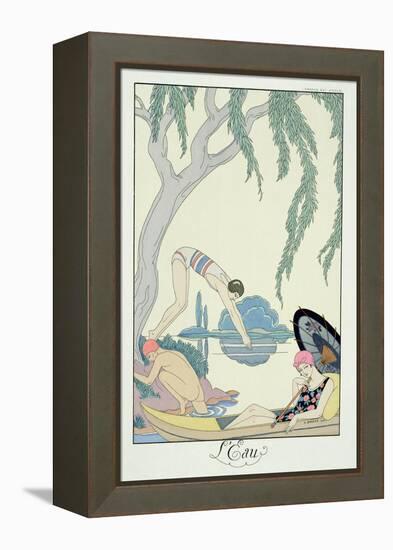 Water, 1925 (Pochoir Print)-Georges Barbier-Framed Premier Image Canvas