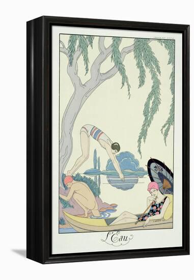 Water, 1925 (Pochoir Print)-Georges Barbier-Framed Premier Image Canvas