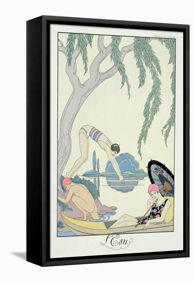 Water, 1925 (Pochoir Print)-Georges Barbier-Framed Premier Image Canvas