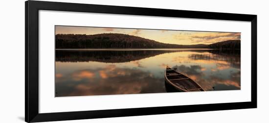 Water and Boat, Maine, New Hampshire Border, USA-null-Framed Premium Photographic Print