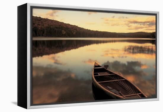 Water And Boat, Maine, New Hampshire Border, USA-null-Framed Premier Image Canvas