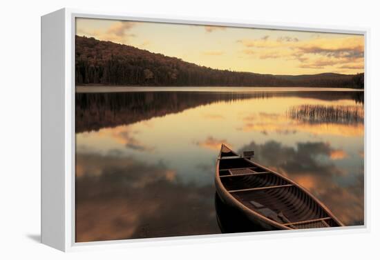 Water And Boat, Maine, New Hampshire Border, USA-null-Framed Premier Image Canvas