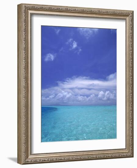 Water and Sky, Bora Bora, Pacific Islands-Mitch Diamond-Framed Photographic Print