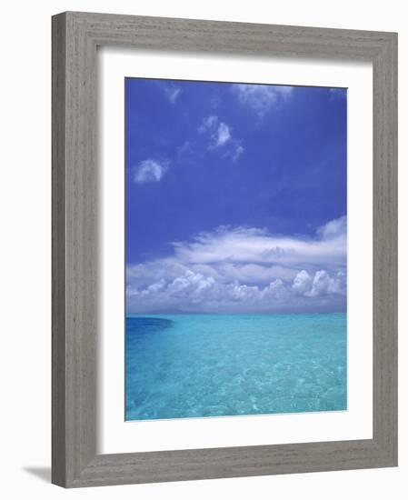 Water and Sky, Bora Bora, Pacific Islands-Mitch Diamond-Framed Photographic Print