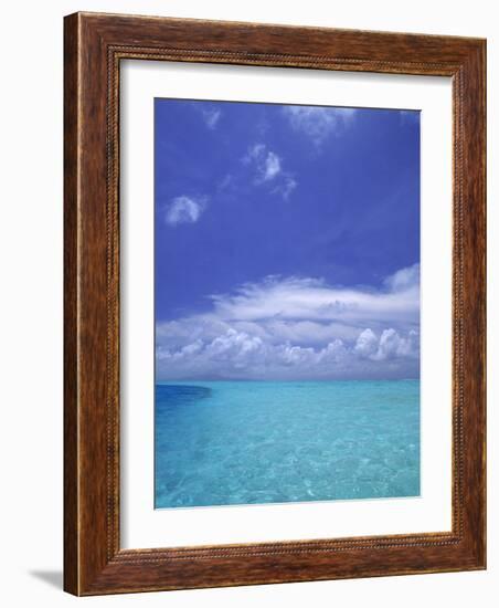 Water and Sky, Bora Bora, Pacific Islands-Mitch Diamond-Framed Photographic Print