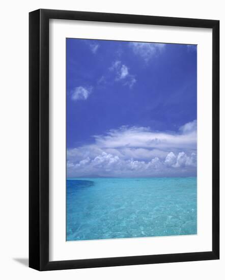 Water and Sky, Bora Bora, Pacific Islands-Mitch Diamond-Framed Photographic Print