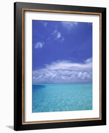 Water and Sky, Bora Bora, Pacific Islands-Mitch Diamond-Framed Photographic Print