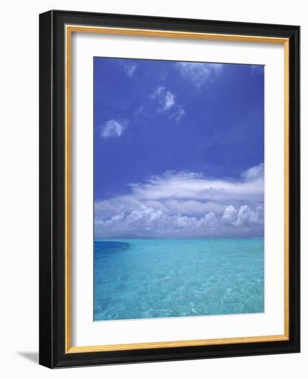 Water and Sky, Bora Bora, Pacific Islands-Mitch Diamond-Framed Photographic Print