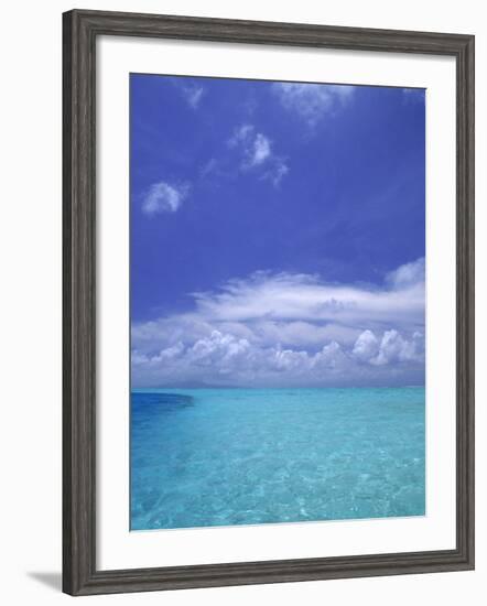 Water and Sky, Bora Bora, Pacific Islands-Mitch Diamond-Framed Photographic Print