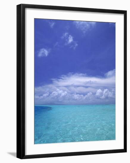 Water and Sky, Bora Bora, Pacific Islands-Mitch Diamond-Framed Photographic Print