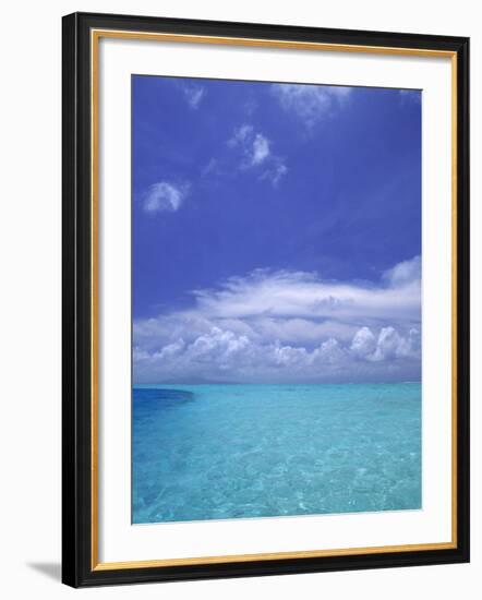 Water and Sky, Bora Bora, Pacific Islands-Mitch Diamond-Framed Photographic Print