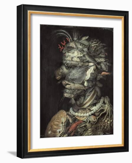 Water (Aqua)-Giuseppe Arcimboldo-Framed Art Print