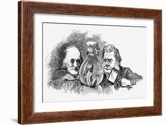 Water Baby' Being Examined by Richard Owen and T.H. Huxley-Edward Linley Sambourne-Framed Giclee Print