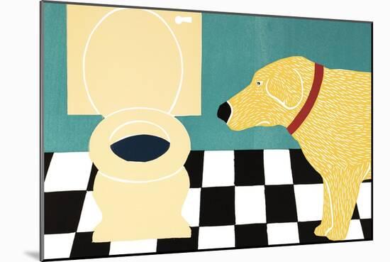 Water Bowl Bad Dog Yel-Stephen Huneck-Mounted Giclee Print