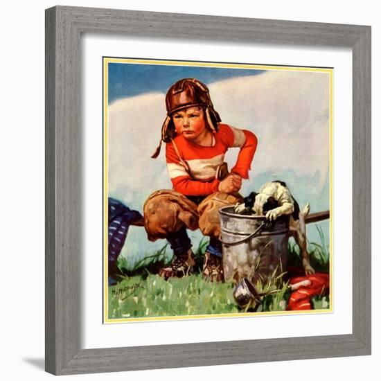 "Water Boy and Dog,"November 1, 1933-Henry Hintermeister-Framed Giclee Print