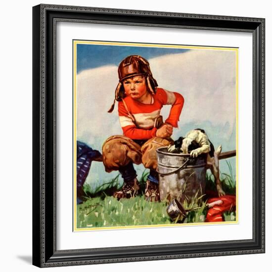 "Water Boy and Dog,"November 1, 1933-Henry Hintermeister-Framed Giclee Print