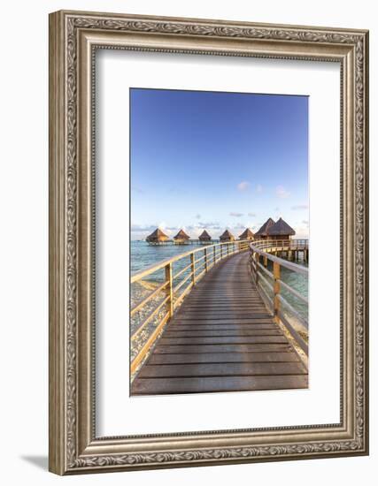 Water Bungalows of Pearl Beach Resort, Rangiroa Atoll, French Polynesia-Matteo Colombo-Framed Photographic Print