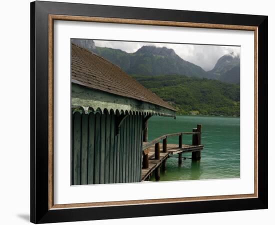 Water Bus and Cruise Boat Stop, Lake Annecy, Annecy, Rhone Alpes, France, Europe-Richardson Peter-Framed Photographic Print