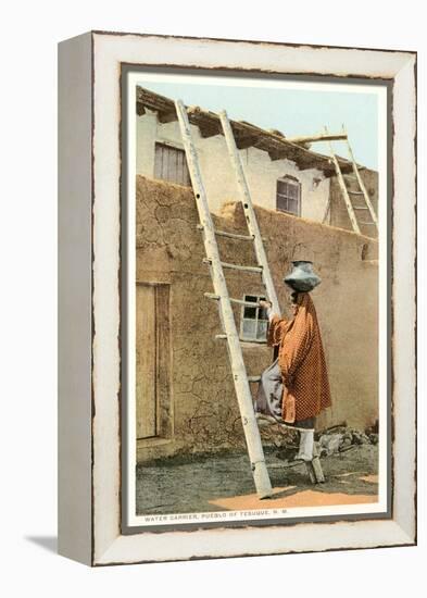 Water Carrier in Tesuque Pueblo, New Mexico-null-Framed Stretched Canvas