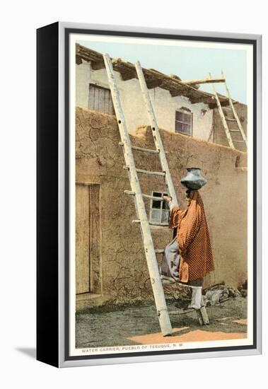 Water Carrier in Tesuque Pueblo, New Mexico-null-Framed Stretched Canvas