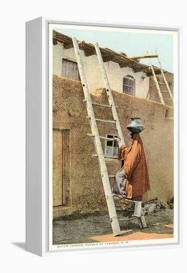 Water Carrier in Tesuque Pueblo, New Mexico-null-Framed Stretched Canvas