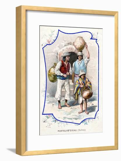 Water Carriers, Bolivia, 1911-null-Framed Giclee Print