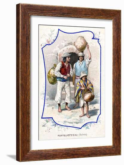 Water Carriers, Bolivia, 1911-null-Framed Giclee Print