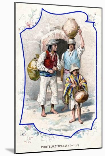 Water Carriers, Bolivia, 1911-null-Mounted Giclee Print